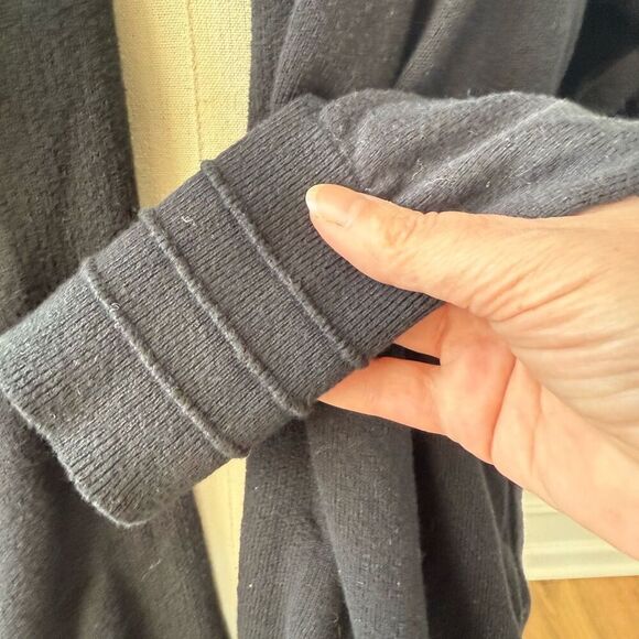 Lululemon Cotton-Cashmere Knit Wrap Open Front Cardigan Black 4 - Picture 5 of 8